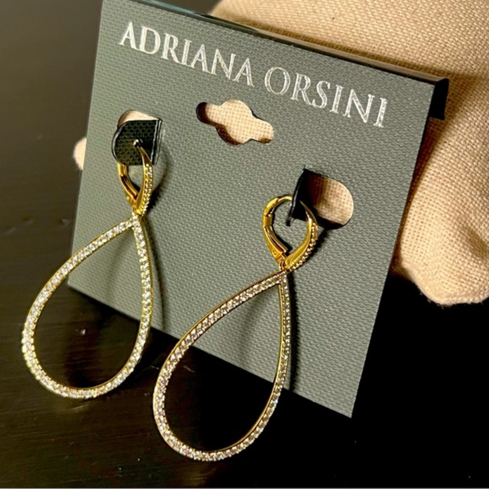 Adriana Orsini Gold Drop Earrings NWT